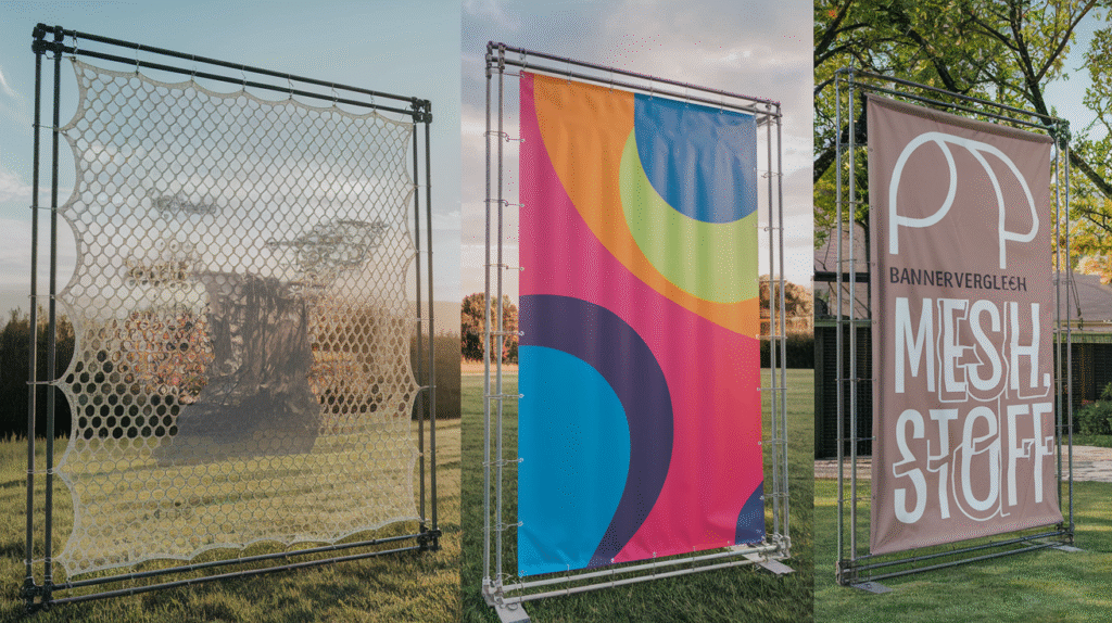 Banner Werbeformate im Vergleich: Mesh, PVC und Stoff